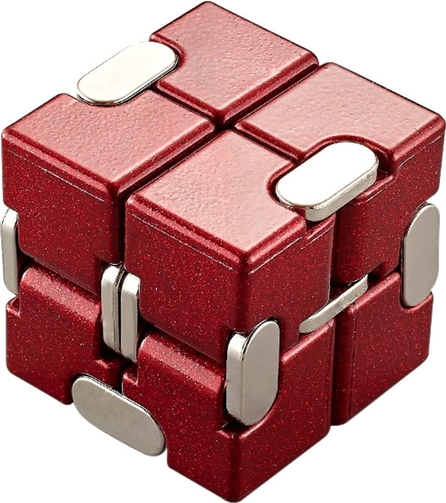 Infinite Cube Legierung Aluminium Dekompression Spielzeug Fingertip Cube(Red)