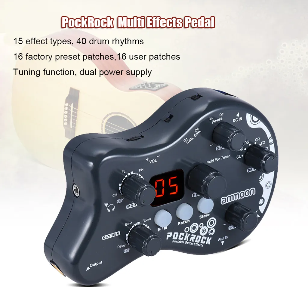 Pédale Guitare Multi-Effets 40 Rythmes et 15 Effets - Version Ultra Compacte - 4
