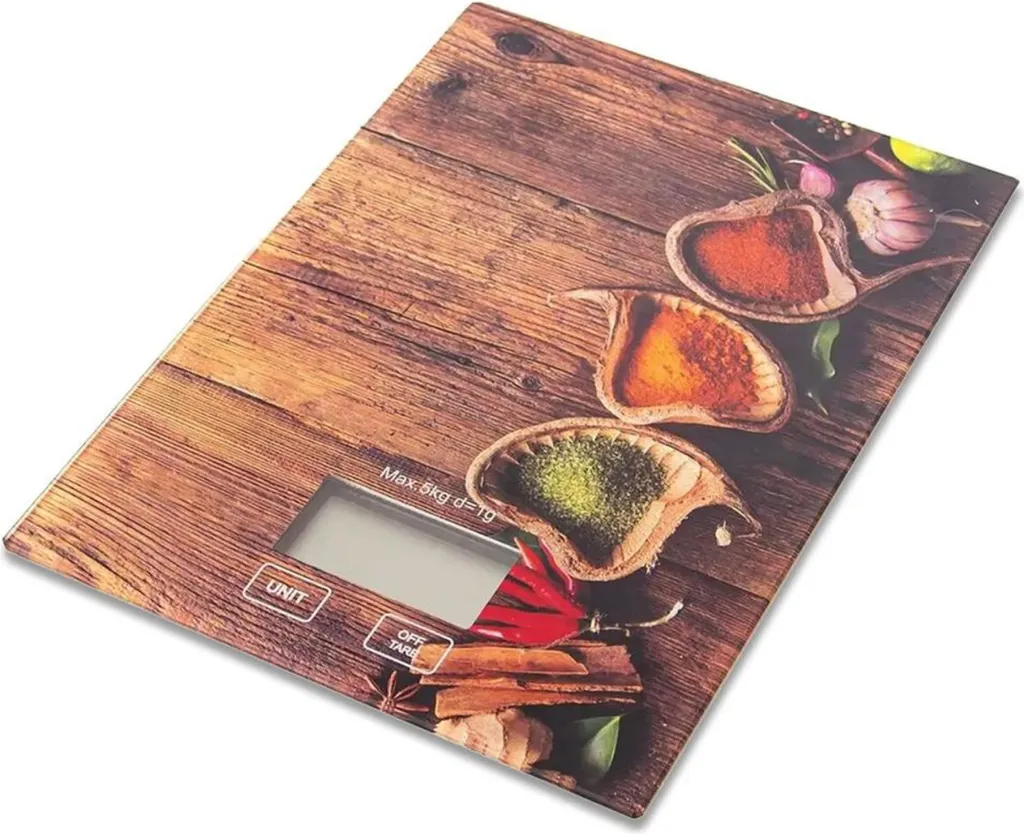 Orion | Bilancia da cucina digitale - Vetro - Bilancia elettronica piatta - 5 kg - Funzione aggiungi al peso