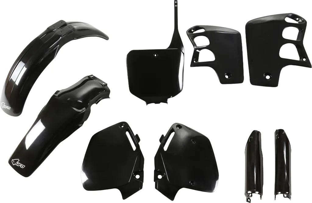 Kit Plastique UFO Noir Honda CR 500 1995-2000 avec Protège-Fourche Hokit089f