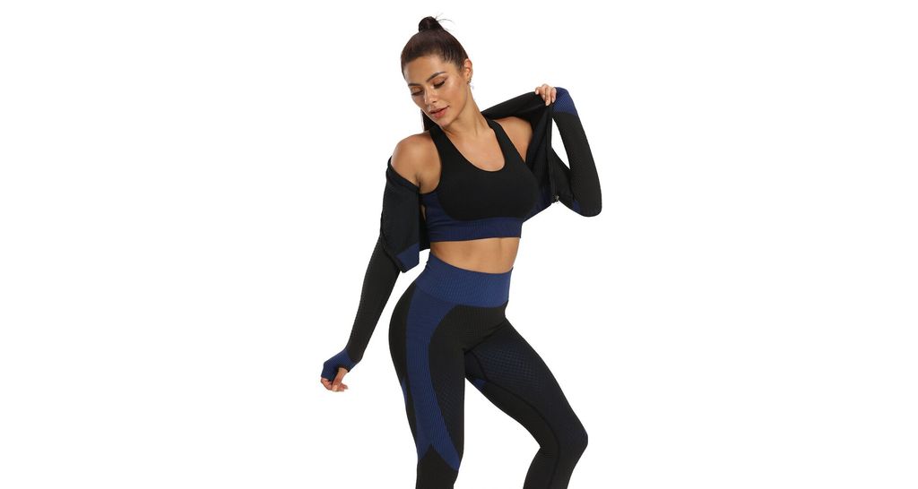 Yoga Sense fitness set dámsky čierna-modrá, M Obrázok produktu 
