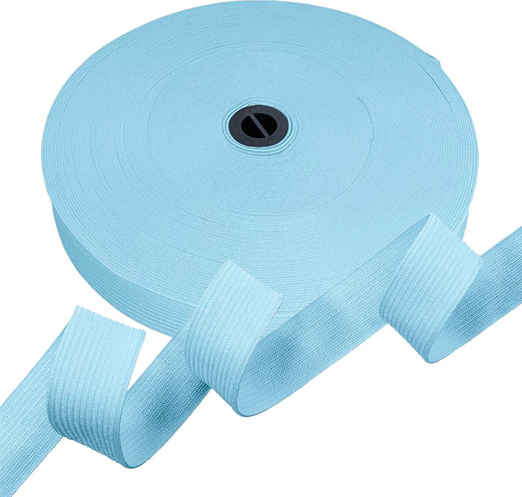 25m Gummiband Gummilitze 20mm flach gestrickt Stretch Elastisch in 19 Farben