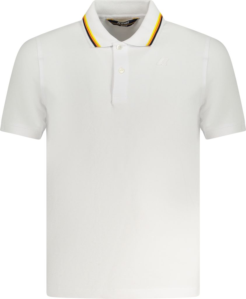 Weißes Herren Kurzarm-Poloshirt mit Kontrastdetails und Logo