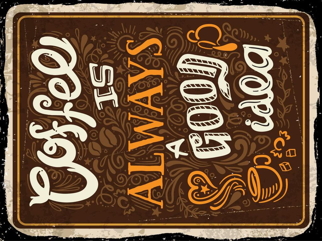vianmo Holzschild 40x30 cm Coffee is always a good idea Deko Schild
