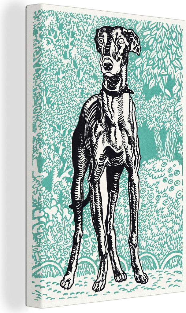 OneMillionCanvasses - Leinwandbilder - 90x140 cm, Windhund - Gemälde von Moriz Jung, Wandbilder Kunstdruck Wanddekoration - Foto auf Leinwand - ...