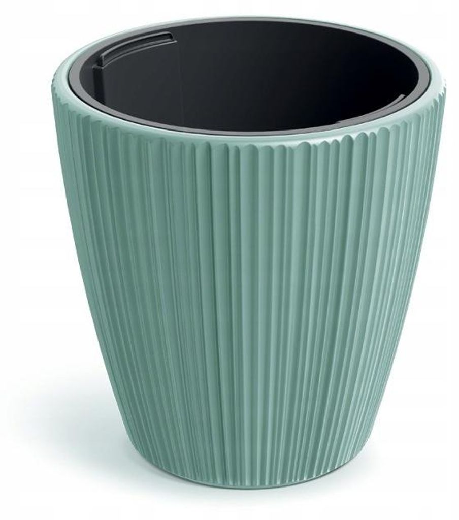 Kruhový plastový kvetináč 47 cm, šalvia s vložkou, odolný Obrázok produktu 