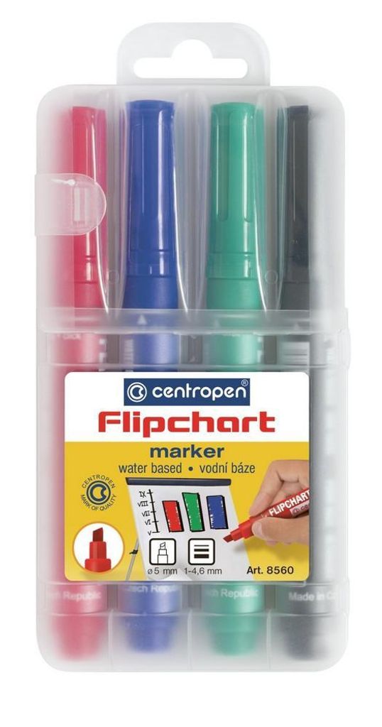 Centropen 8560 Flipchart-Marker - 4er-Set