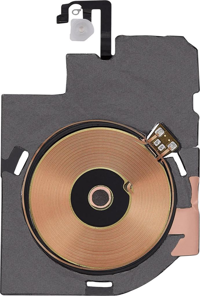 Clappio, NFC Antennen Flex iPhone 17 mit Qi Spule & Flash, Schwarz / Gold
