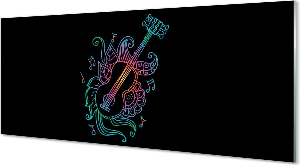 Glasbilder 125x50 Wandkunst Schwarz-Weiß-Notizen