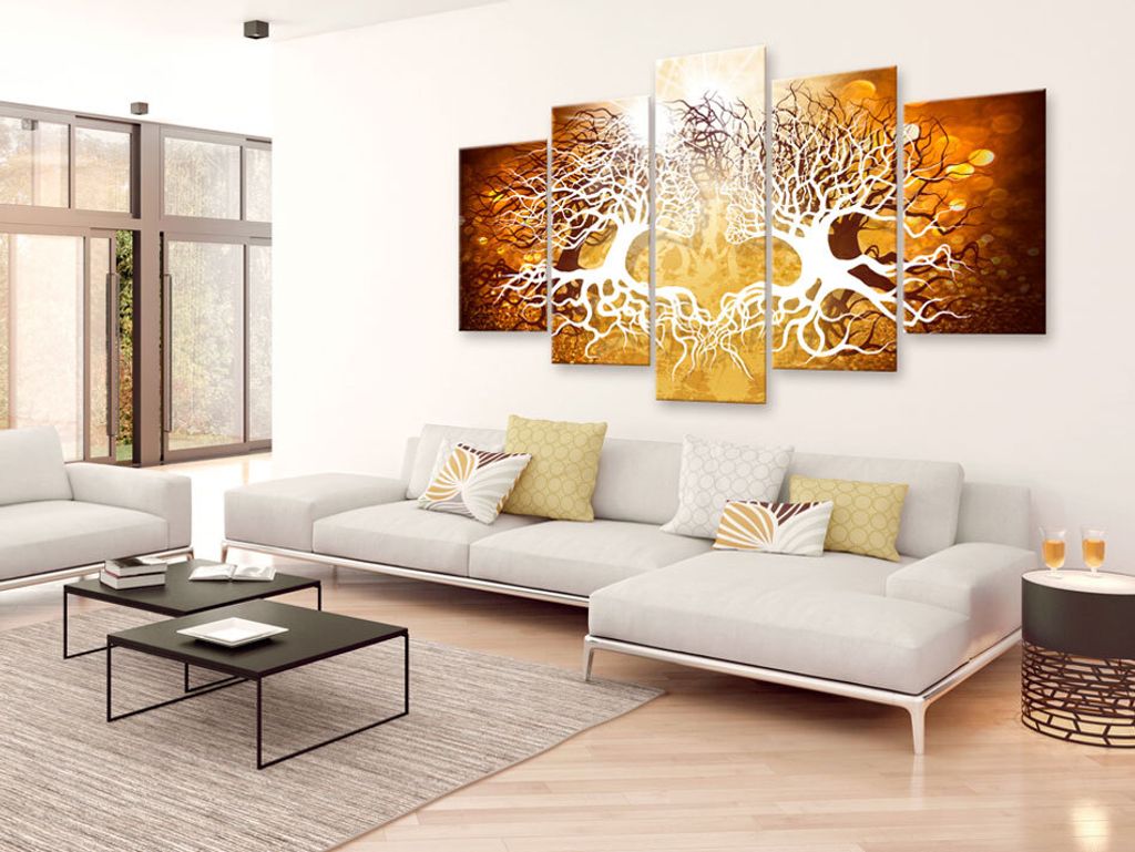 Akustikbild Love Abstrakt 200x100 cm Bilder Akustikschaum Hochleistungsschallabsorber Schallschutz Leinwand 5 tlg Wandbild Raumakustik Schalldämmu...