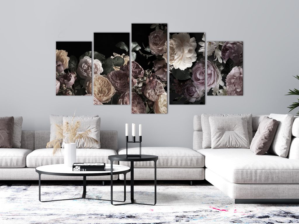 BLUMEN PÄONIEN ROSEN Acrylglasbild Modern Wandbild Glasbild Produktbild 