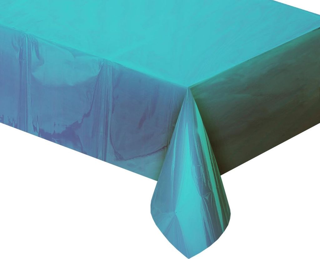 Metallicfolie Tischdecke hellblau 137x183cm