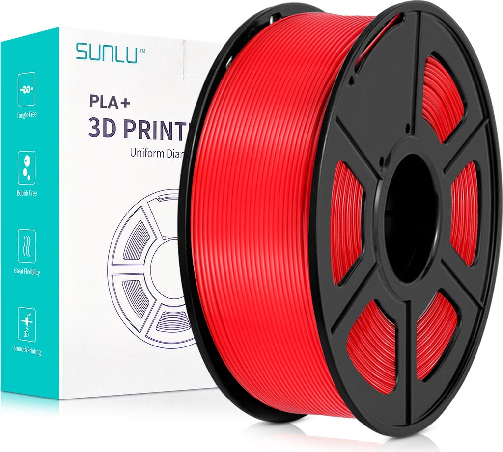 Sunlu PLA+ Filament Red 1.75mm 1kg Produktbild 