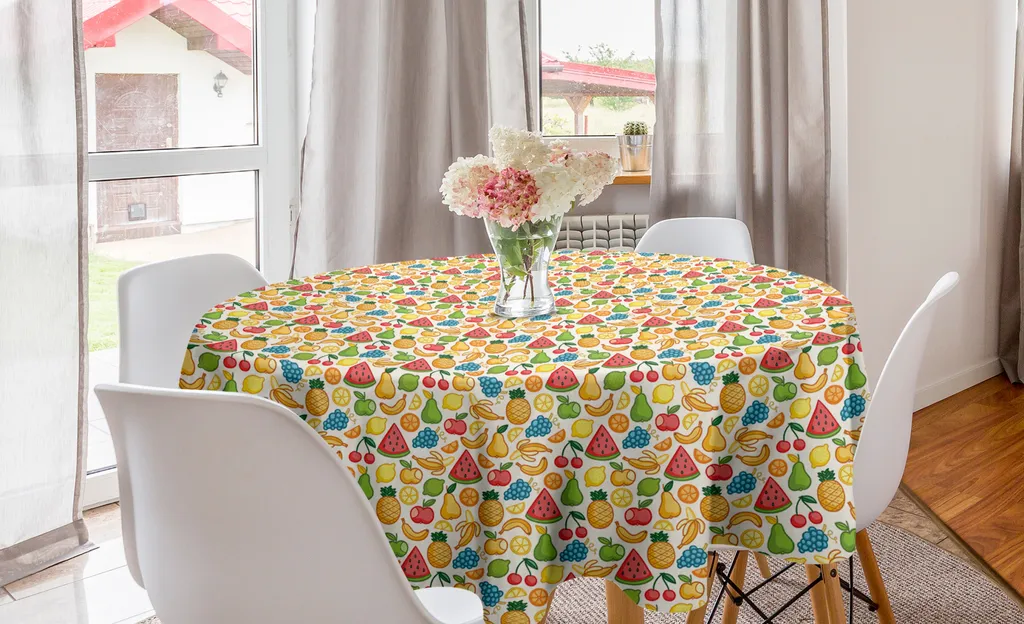 ABAKUHAUS Tovaglia Rettangolare Con Tema Verdure E Cottura - 40x180 Cm, Multicolore, Tessuto Turco In Poliestere, Lavabile In Lavatrice, Per Cucina E Sala Da Pranzo - 3