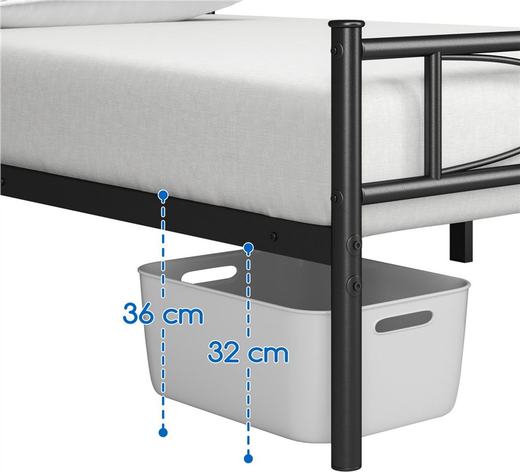 Yaheetech Metallbett Bettgestell 90 x 200 cm, Bettrahmen Produktbild 4