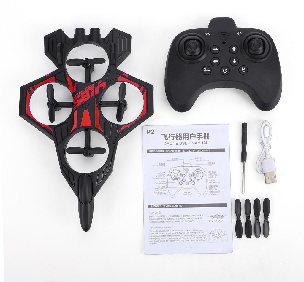 Ferngesteuertes Flugzeug (RC-Flugzeug mit starren Tragflächen) mit 2,4-GHz-Fernsteuerung, 360°-Flip, Höhenhaltesystem, 3 Geschwindigkeitsstufen ...