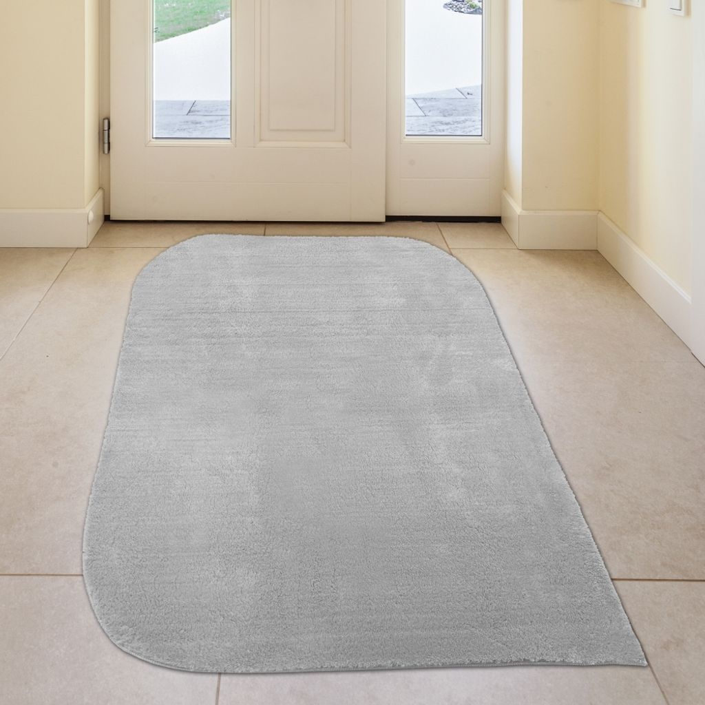 Designer Teppich Ecken Waschbar Designer Teppich grau Größe - 80 x 150 cm