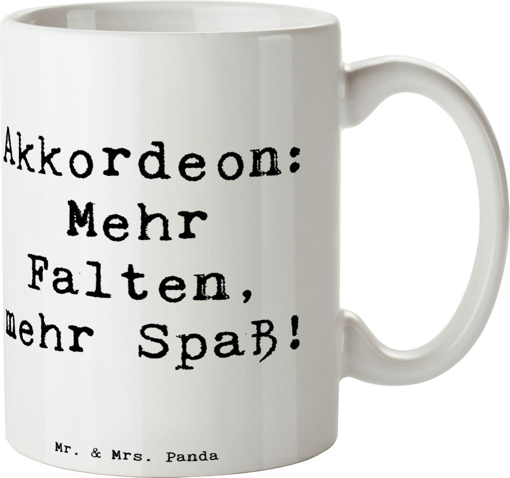 Mr. & Mrs. Panda Tasse Spruch Akkordeon Spaß - Weiß - Geschenk, Trinkbecher, Musiker, Pott, Musizieren, Instrument, Kaffeebecher, volkstümlich, ...
