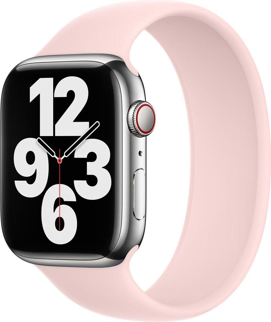 Silikon Solo Loop für das Apple Watch | 44/45/46/49 mm - Größe 10 - Chalk Pink