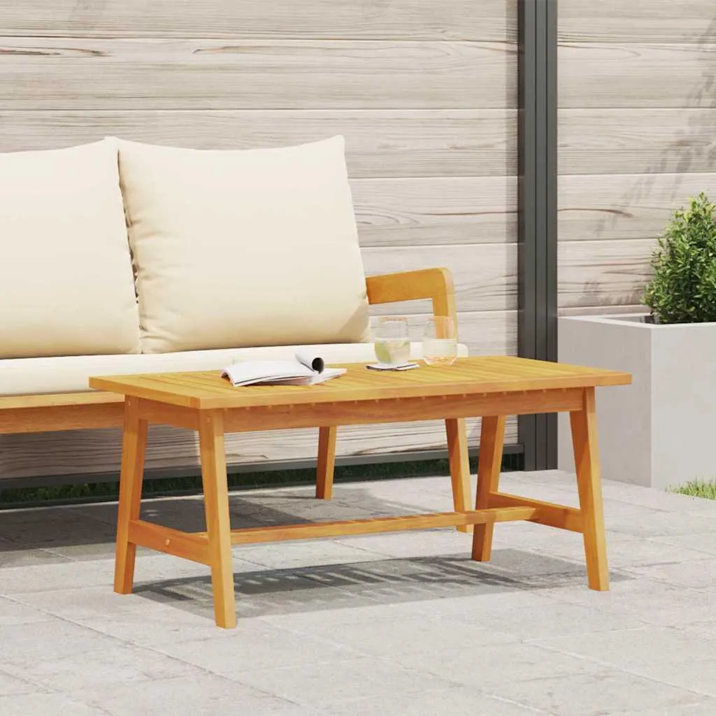 Tavolino Basso Acacia Massello Oliata - Design Naturale Contemporaneo - 3