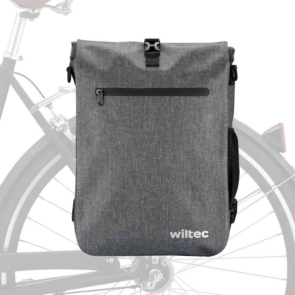 Wiltec Sacoche sac à dos étanche pour porte-bagages grise – Image du produit 