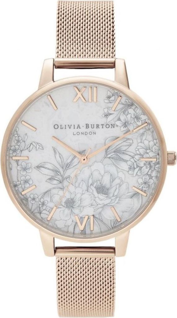 Olivia Burton OB16TZ04 Damen-Armbanduhr, Roségold-Gehäuse, Metall-Armband