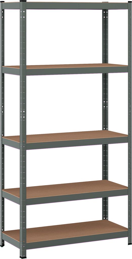 COSTWAY Lagerregal mit 5 Ebenen, Schwerlastregal Metall, Steckregal, Werkstattregal, Aktenregal 180,5x90x40,5cm Grau