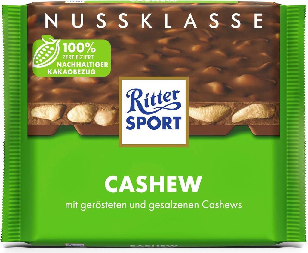 Ritter Sport Cashew geröstet und gesalzene Cashews in Produktbild 