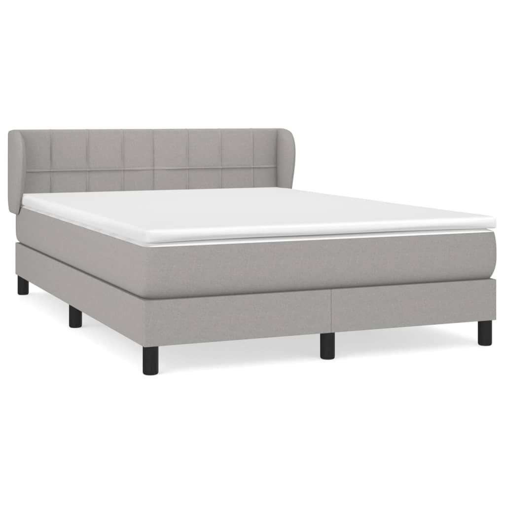 "2026 MODERNE"Boxspringbett/bettgestell - Bettrahmen - Doppelbett - mit Matratze Hellgrau 140x190 cm Stoff - Polsterbett Klassische Betten CC1829386