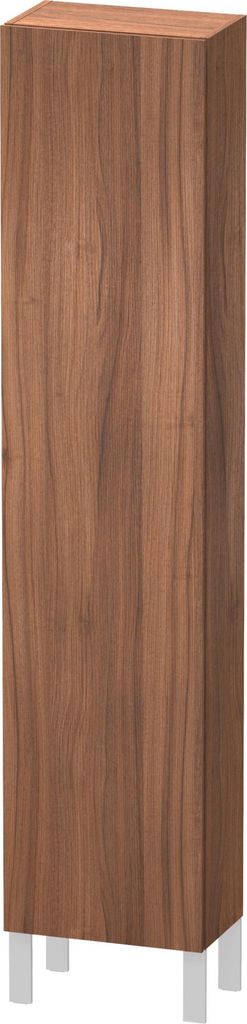 Hochschrank L-CUBE 400x243x1760mm Ans rechts nussbaum natur Anschlag rechts nussbaum natur