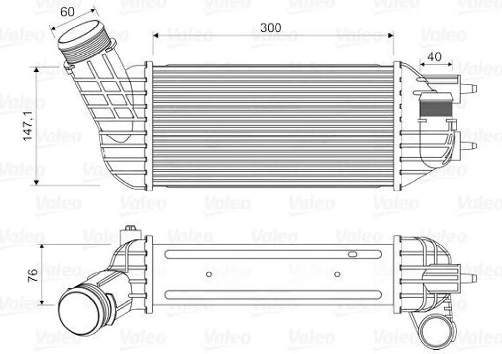 Refroidisseur d'air Valeo 818652 haute performance pour Peugeot 308 et 3008