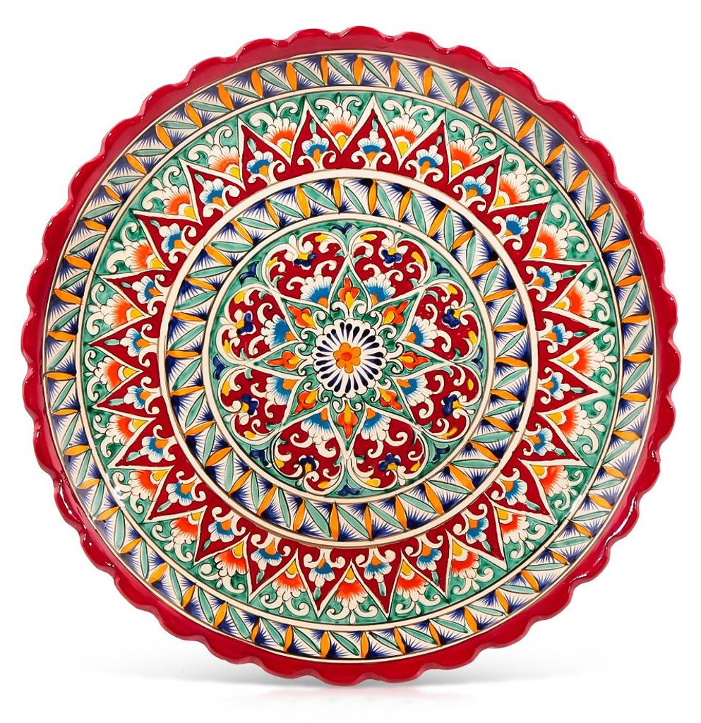 Servierplatte Lagan KaraKalam KR11 rot Ø 37 cm Plowplatte Produktbild 