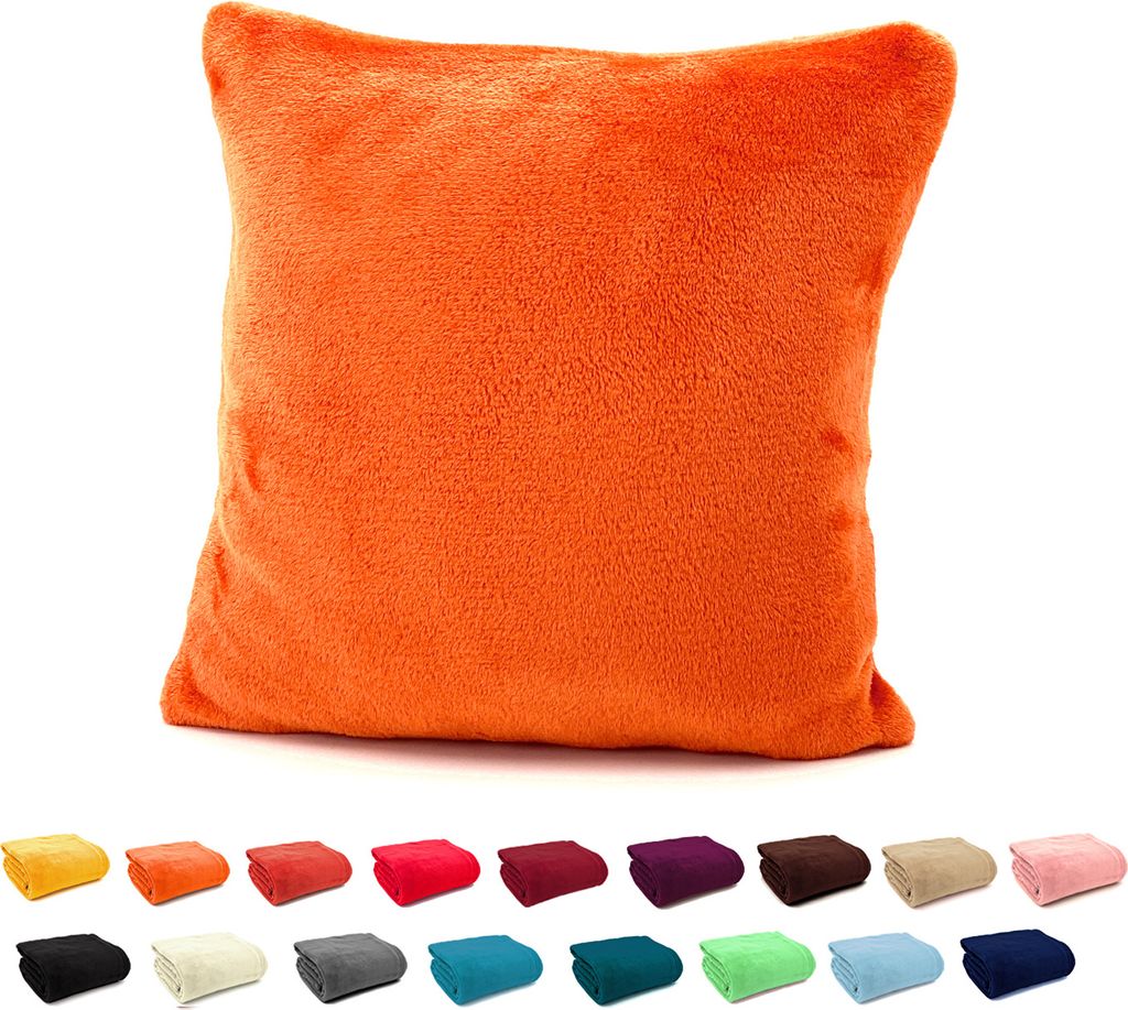 heimtexland ® Flanell Kuschel Kissen Super Soft Plüsch Deko Produktbild 