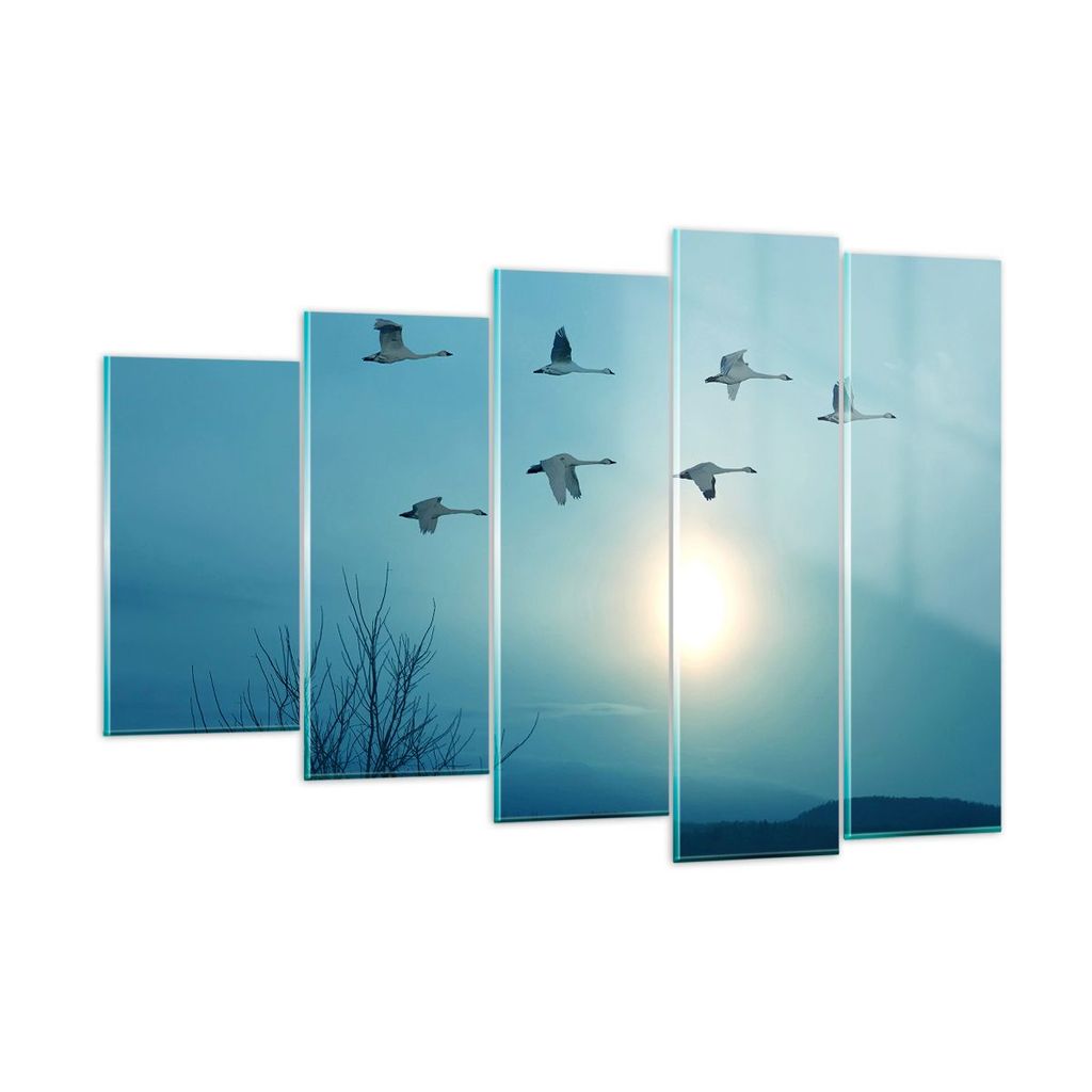 Bilder auf glas - Storch Vogel Natur - 150x100cm - Glasbilder - Wandbilder - Kunstdruck - zum Aufhängen bereit - Wanddekoration aus Glas - Glas Bi...