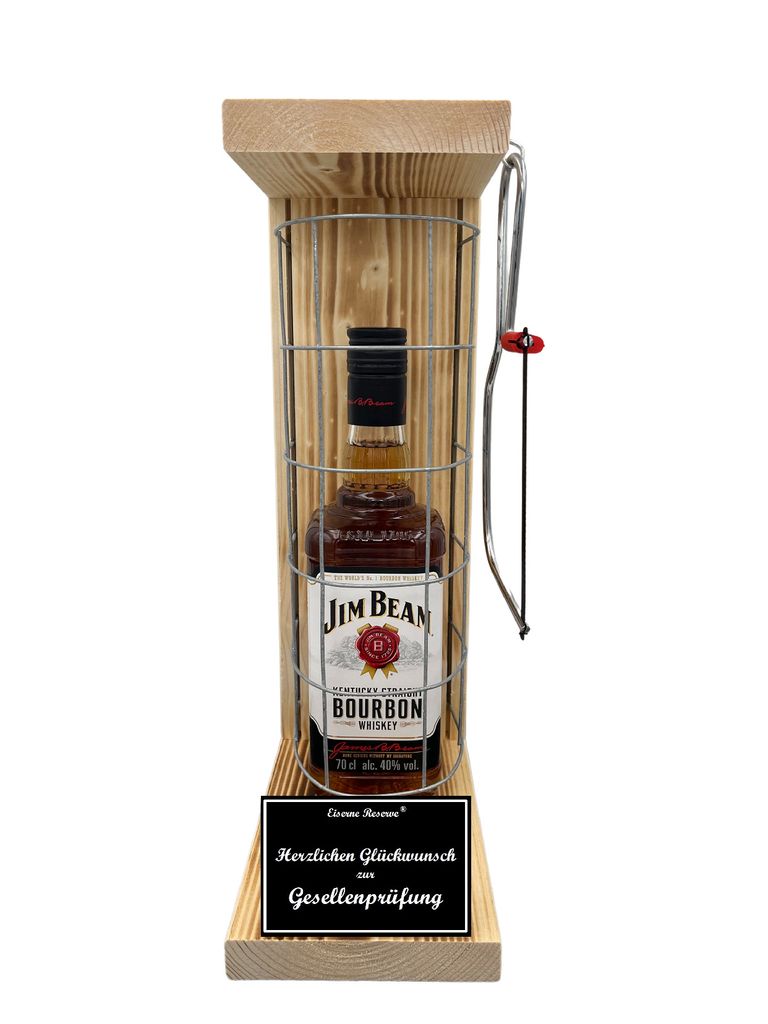 Jim Beam - Herzlichen Glückwunsch zur Gesellenprüfung - Eiserne Reserve Gitterkäfig Geschenk zur Gesellenprüfung