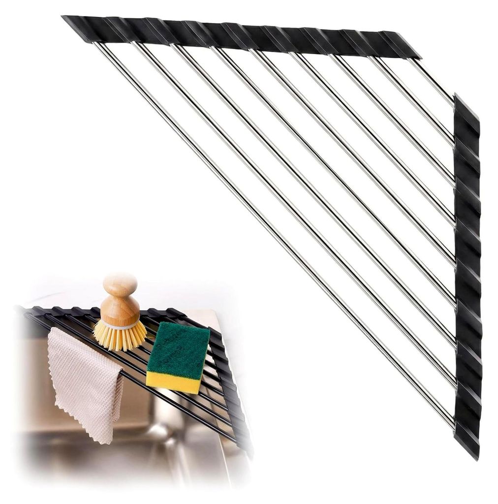 abtropfgestell faltbar abtropfgitter spüle für kitchen storage & organisation für Spülbeckenecke, Edelstahl-Organizer, spültuchhalter,Abtropfg...