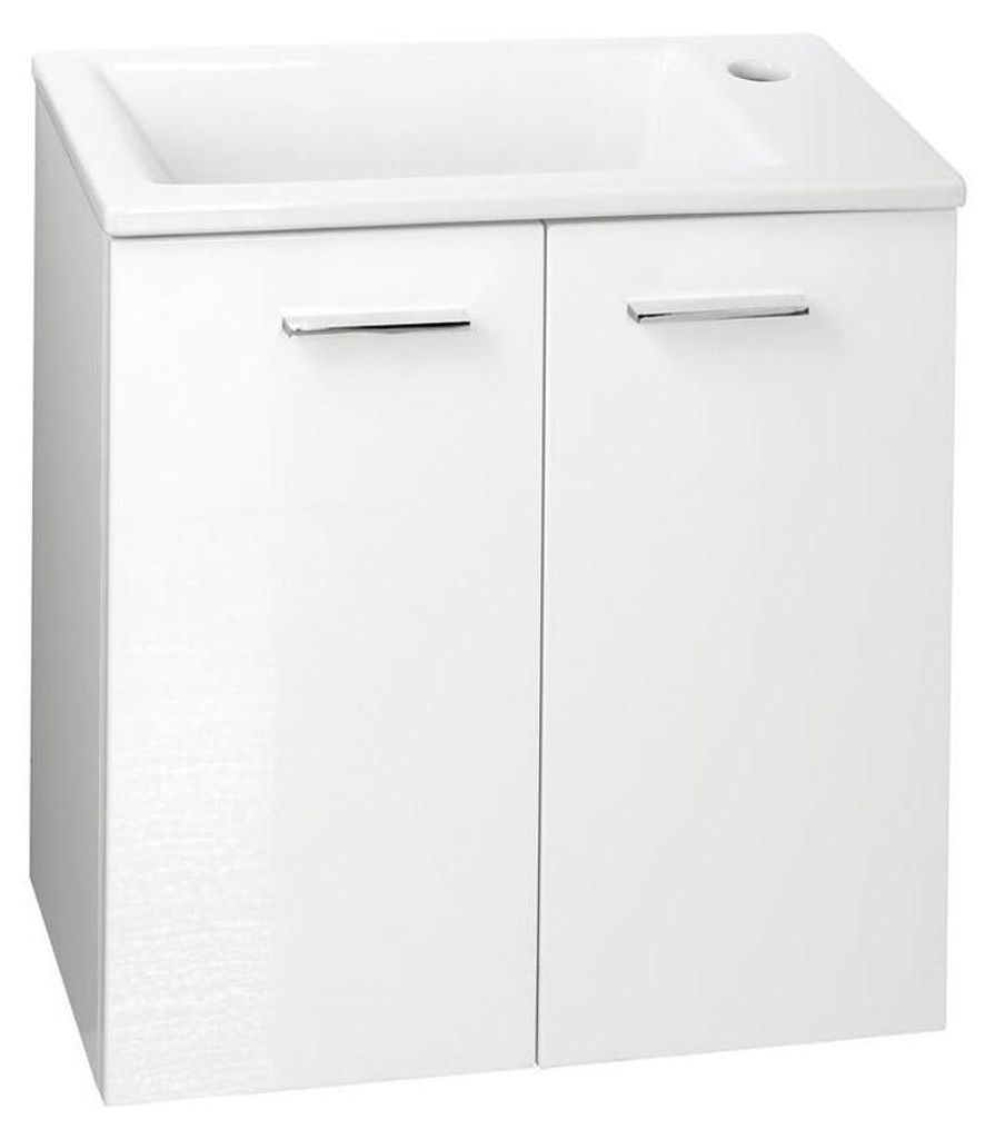 Aqualine ZOJA onderkast, 49x50x24,6 cm, 2 deuren, wit Productafbeelding 