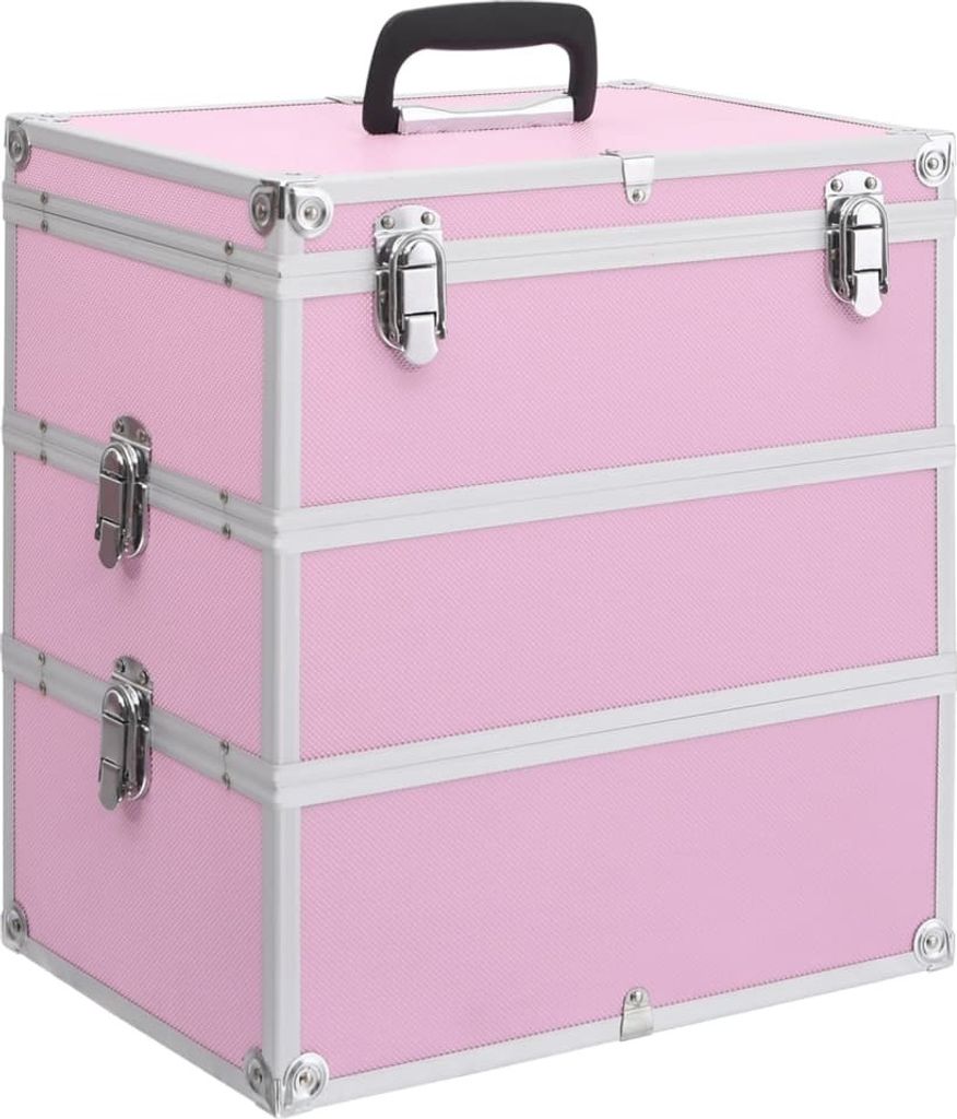 Kosmetikkoffer 37x24x40 cm Rosa Aluminium