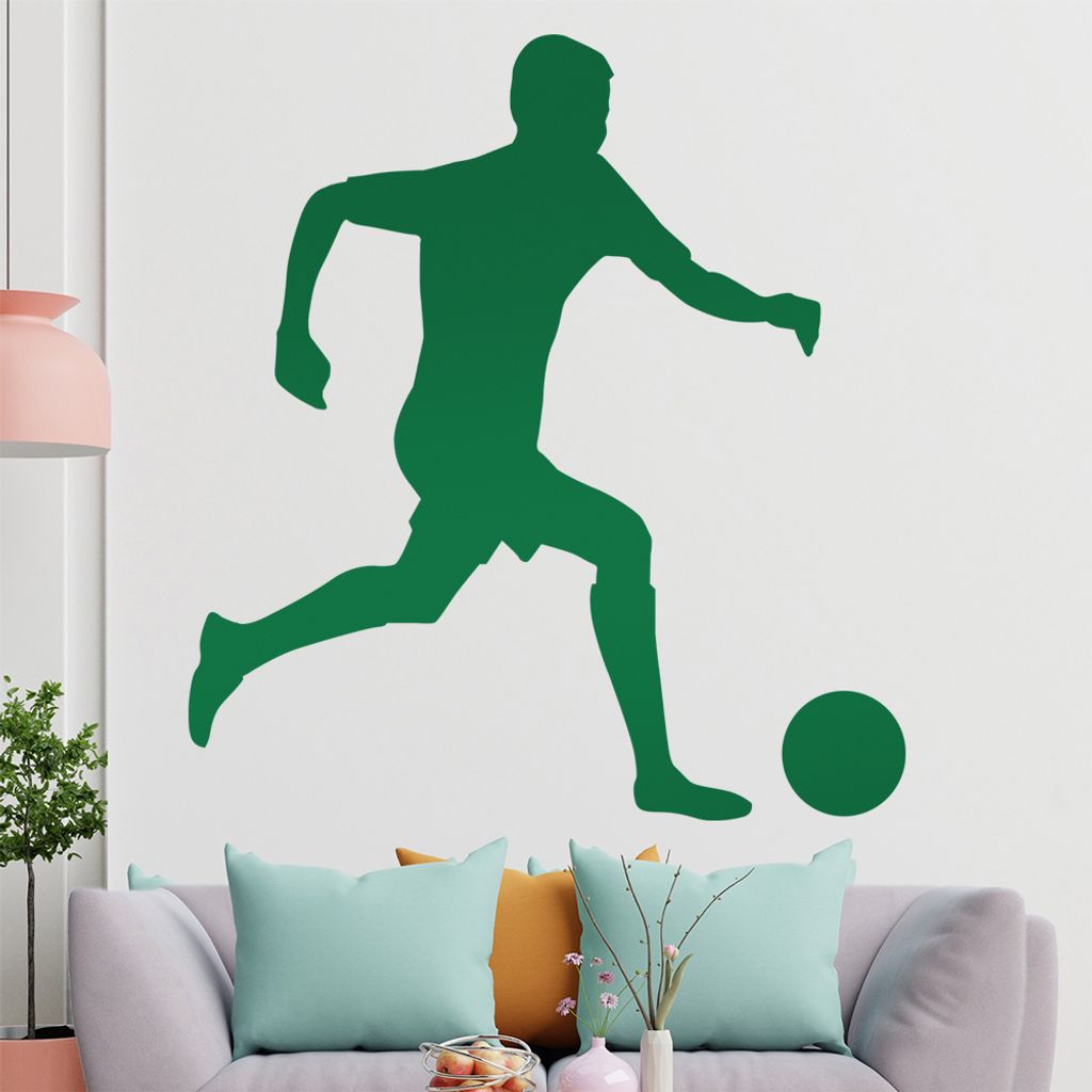 KIWISTAR Fussballspieler Silhouette Wandtattoo in 6 Größen - Wandaufkleber Wall Sticker - Dekoration, Küche, Wohnzimmer, Schlafzimmer, Badezimmer