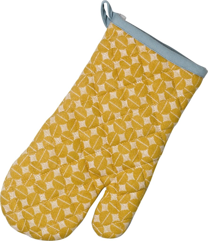 Topfhandschuh - Gelb - Blau - Baumwolle - 18 x 31 cm Produktbild 