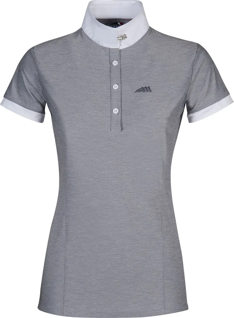 Tenue de Compétition Equiline Allie Polo Gris Clair Manches Courtes L