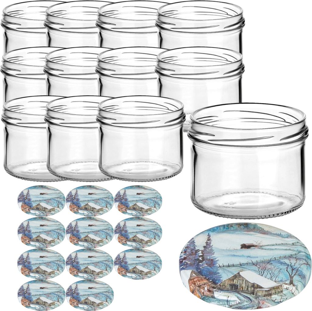 set di 12 vasetti da conserva da 230 ml con coperchio con Immagine del prodotto 