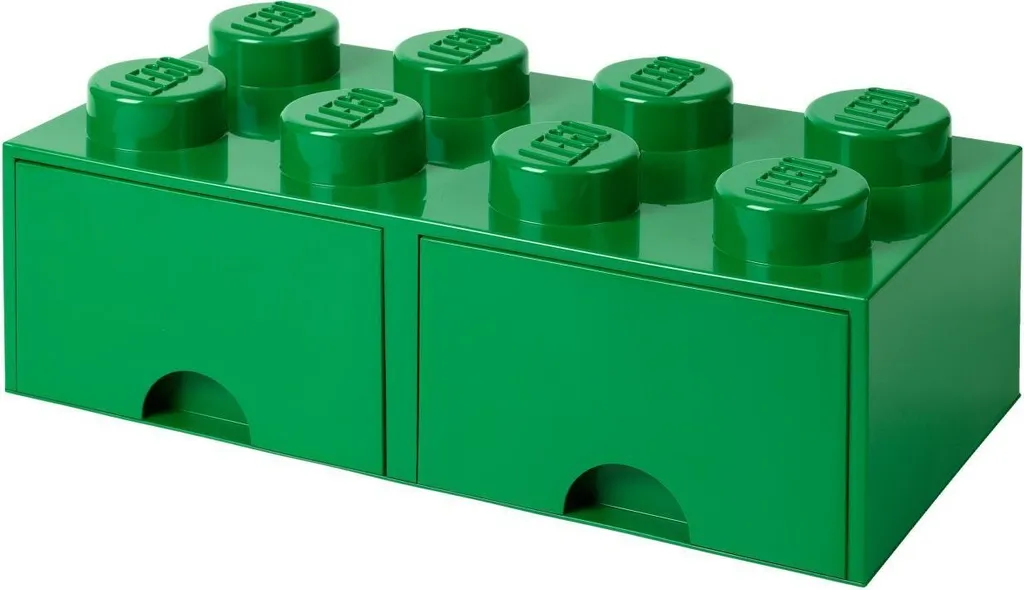 Boîte LEGO 8 vert foncé avec tiroirs - Finissez-en avec le désordre