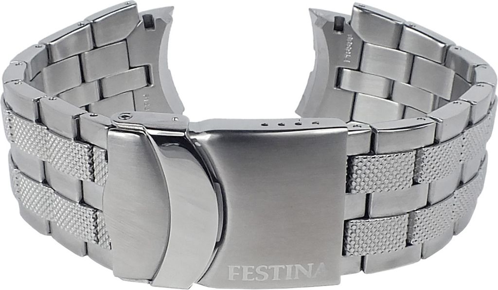 Festina Herren Uhrenarmband | Edelstahl silbern matt für F16388 F16390