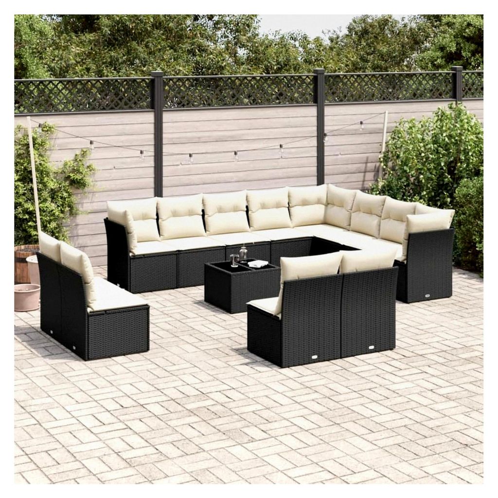 Gartenmöbel Set, Modulares Design, Poly Rattan, Esstisch mit Stühlen für Garten, Terrasse, Lounge