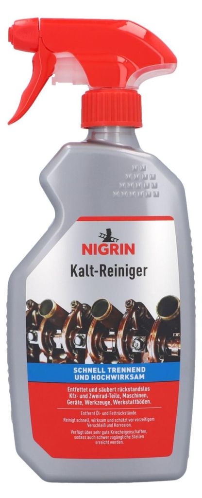NIGRIN Kaltreiniger, Pumpzerstäuber, schnell trennend und Produktbild 