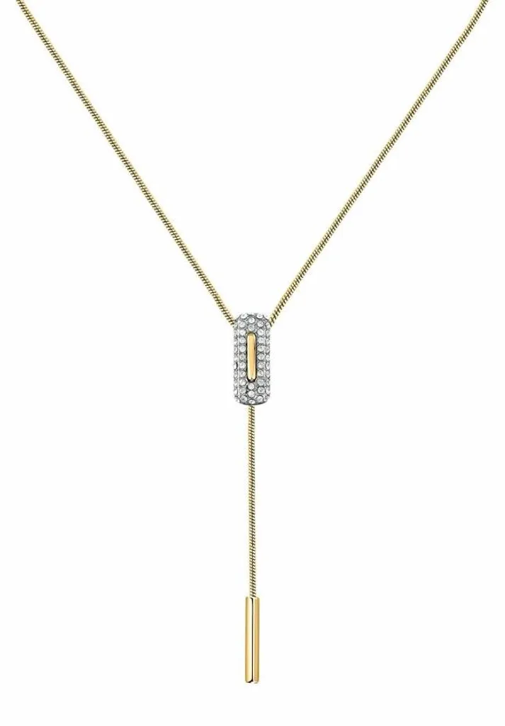 Collier moderne en acier plaqué or Concept TJAYY01 ne noirceur jamais
