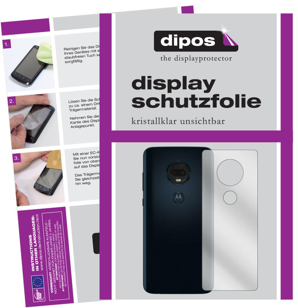 2x Schutzfolie für Motorola Moto G7 Plus Rückseite klar Displayschutzfolie Folie
