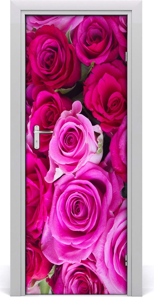 Tulup Türaufkleber 75x205 cm Dekorative Aufkleber Selbstklebend Wasserdichte Tapete Abnehmbar Schlafzimmer Wohnzimmer Wohnkultur - rosa Rosen