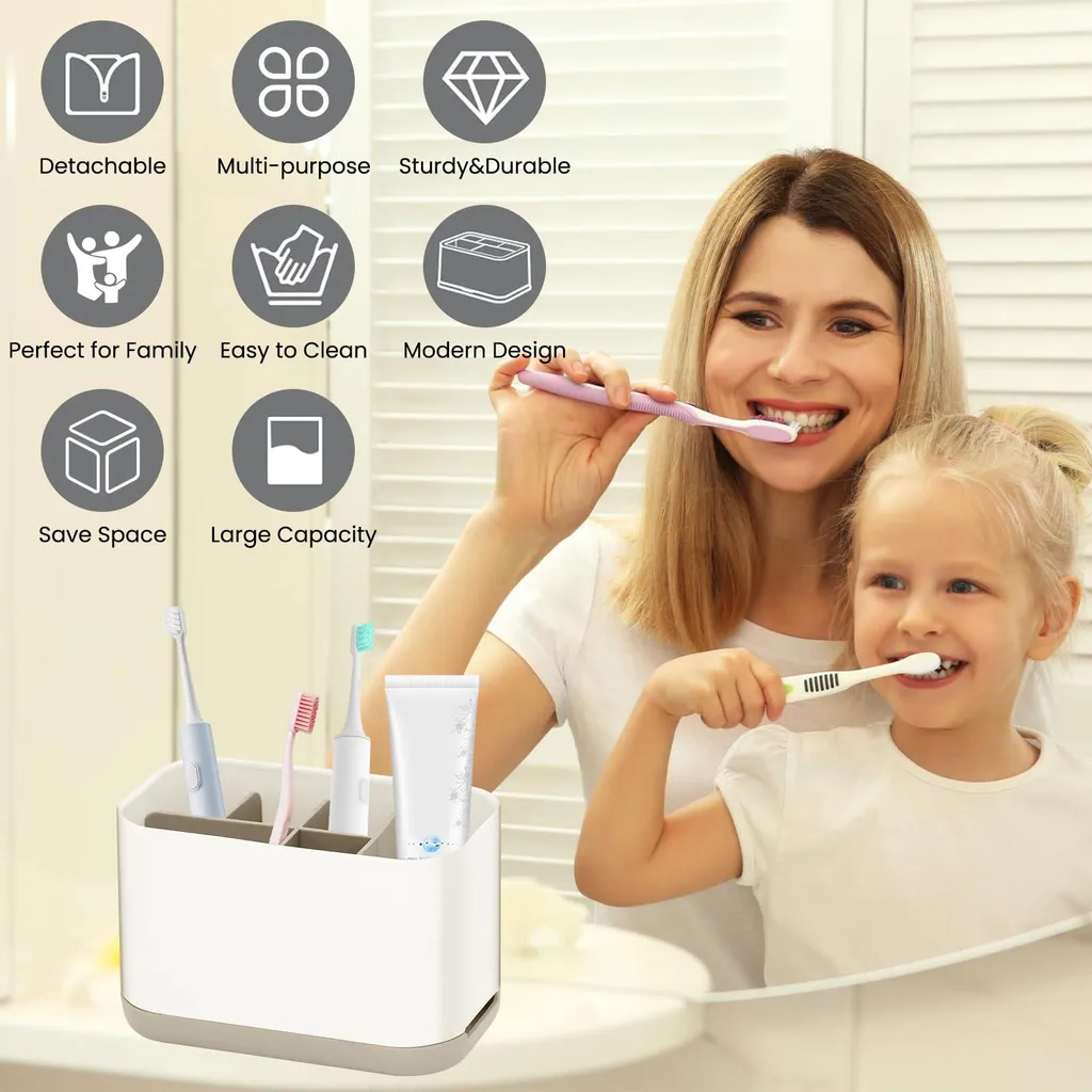 Porte-dentifrice à grande capacité avec séparateurs modulables - 2